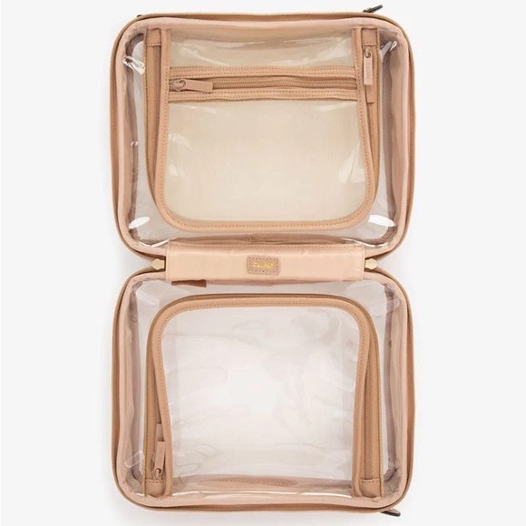 CALPAK Large Clear Cosmetics Case in Caramel - Picture 4 of 9